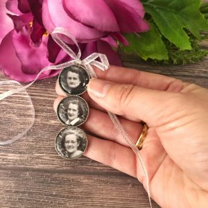 Three Photo Charms, Small Picture Frames for Bouquet Image